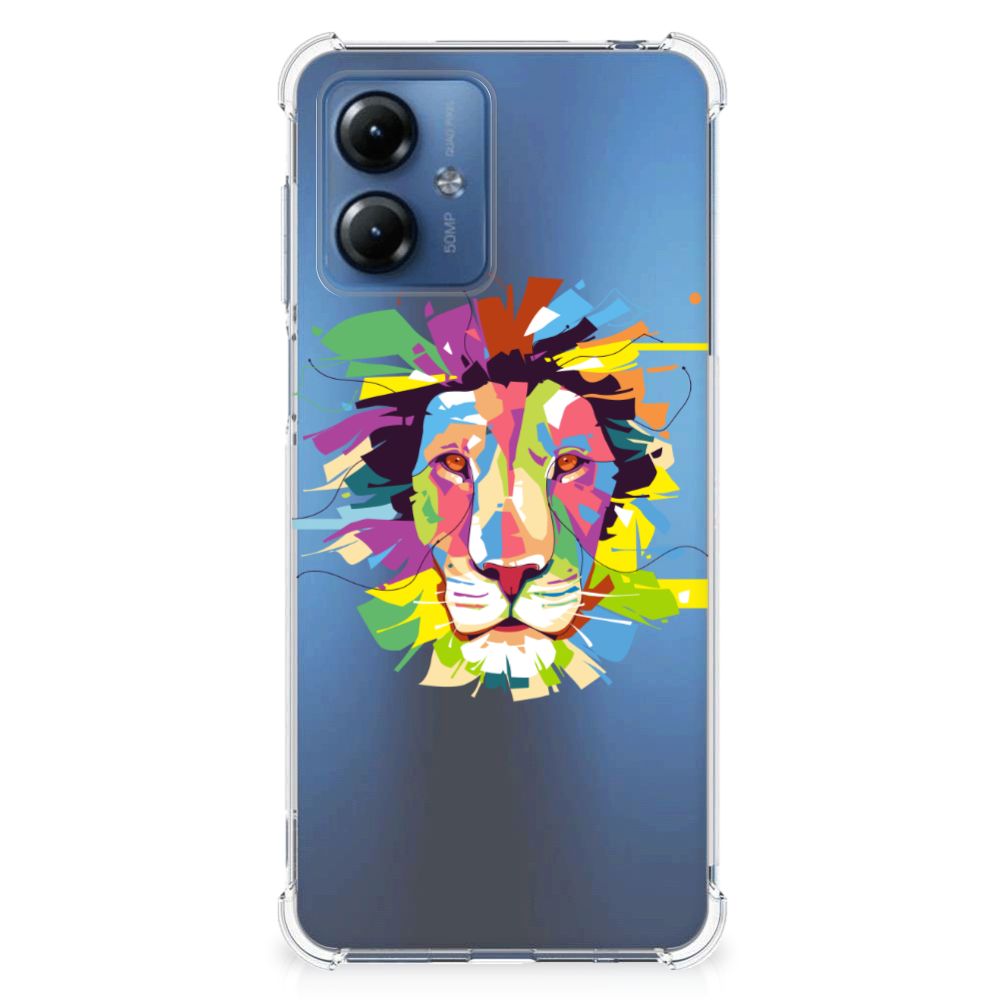 Motorola Moto G14 Stevig | Bumper Hoesje | Lion Color