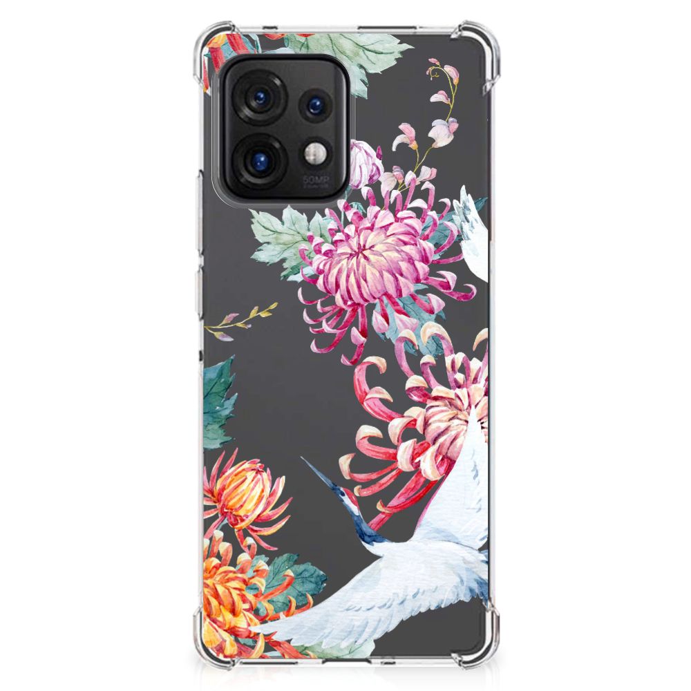 Motorola Edge 40 Pro Case Anti-shock Bird Flowers