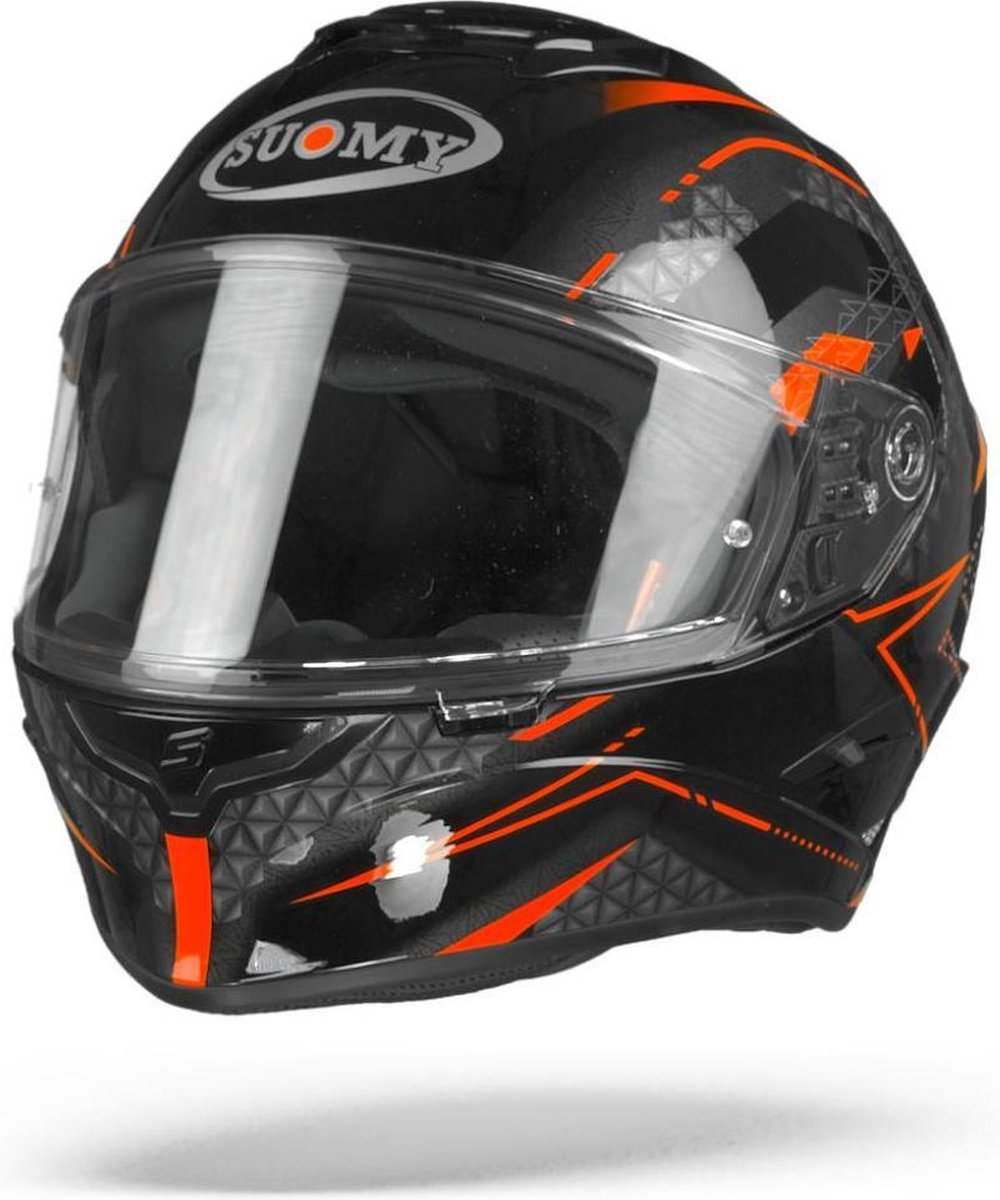 Suomy Stellar Shade Zwart Rood Integraalhelm - Motorhelm - Maat XL
