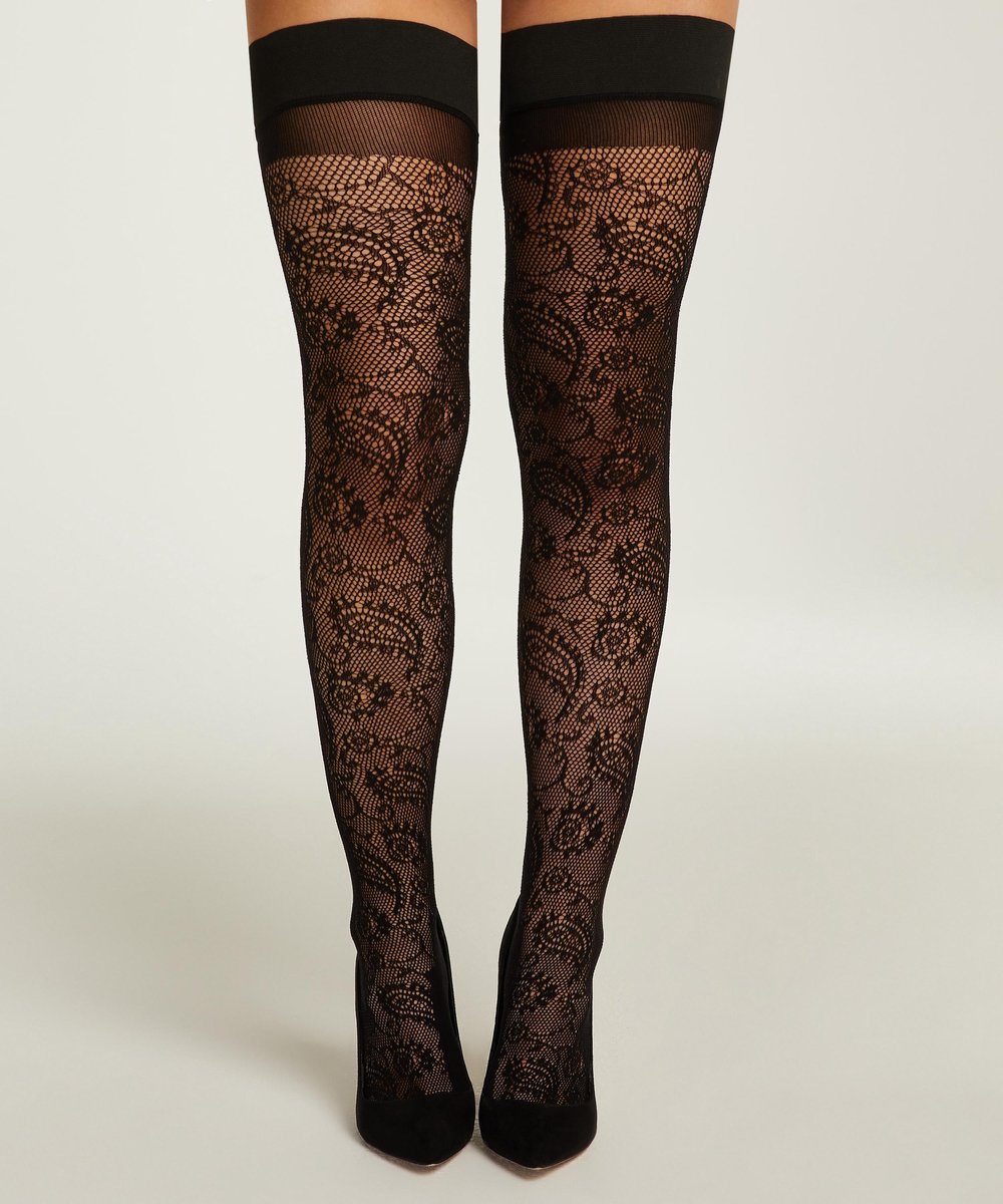 Hunkemöller Dames Stay-up 15 Denier Fishnet - maat L/XL