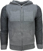 Enos Casual Vest - Breiwol Capuchon Twee Kleuren Blanco - Grijs - Maten: L