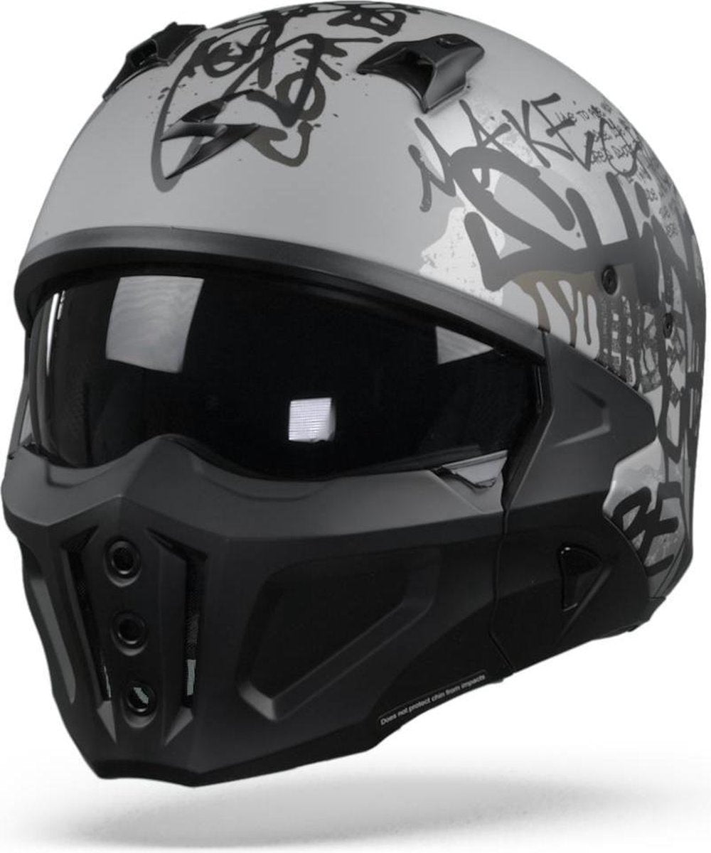 Scorpion Covert-X Wall Matt Silver Black Jet Helmet L