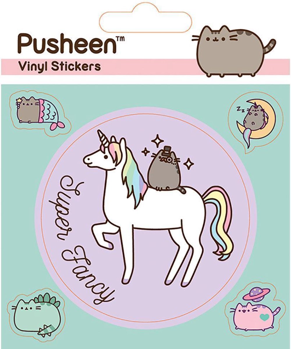 Pusheen Unicorn Vinyl Stickers (Pack of 5) (Multicoloured)