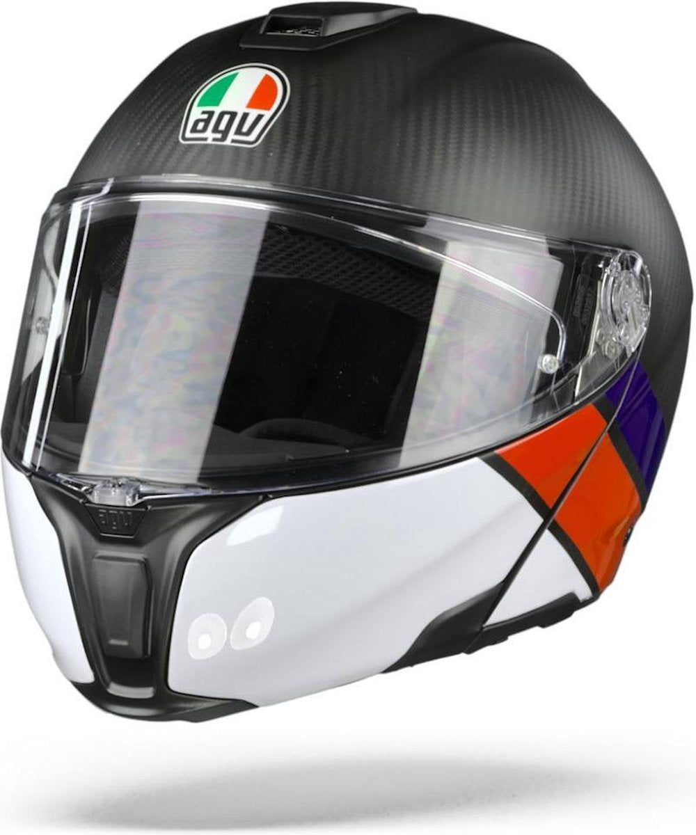 AGV Sportmodular Layer Carbon Red Blue Modular Helmet 3XL