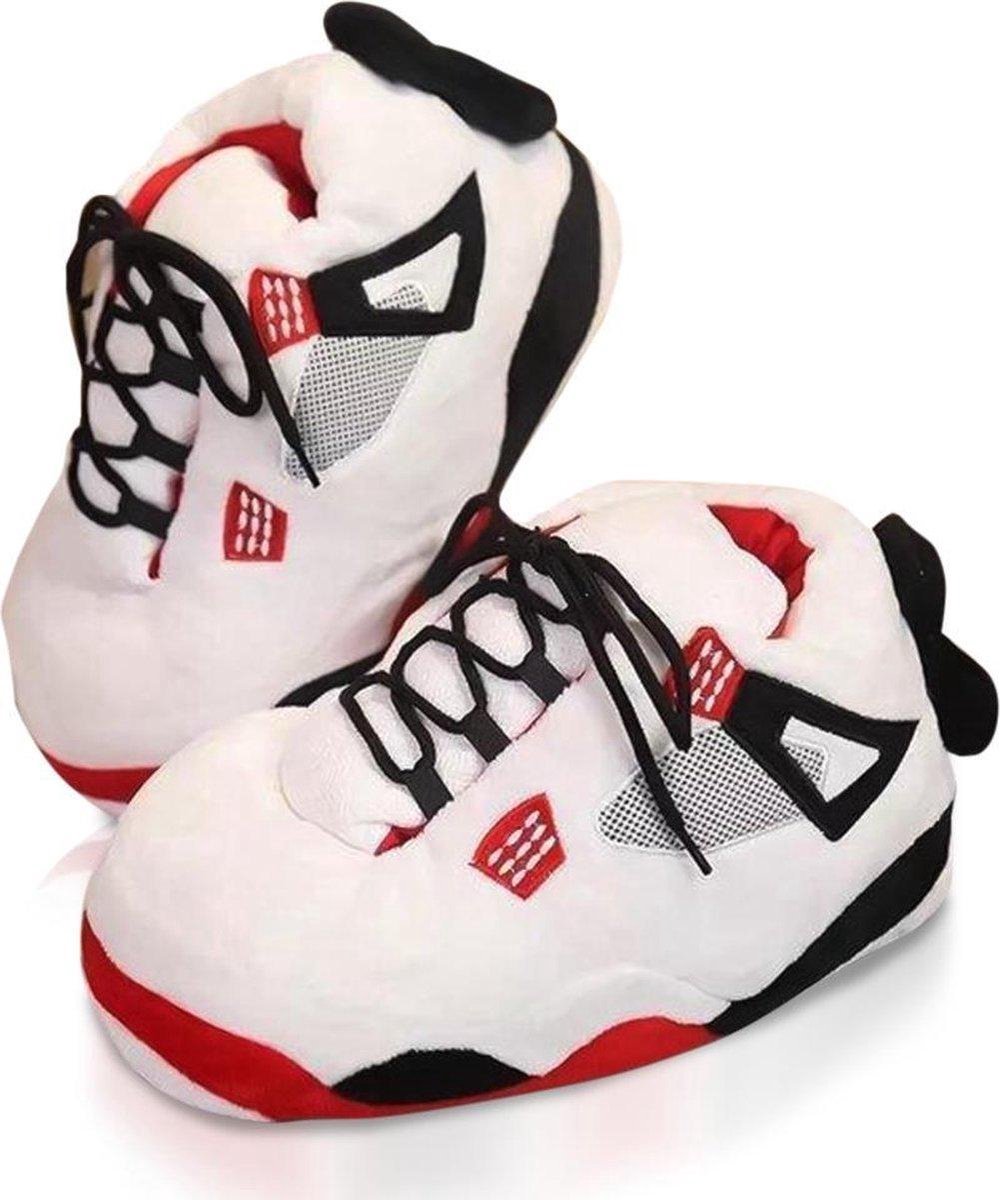 AJ White Sneakersloffen - J4 Fire - Sneaker Pantoffels Heren en Dames - Boost 350 - Unisex - Jordan - Maat Onesize