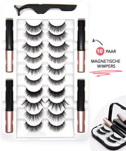 Qproducts Magnetische Wimpers - Nepwimpers - Wimperset Van 10 Wimpers 4 Eyeliners En Pincet - Inclusief wimper bewaardoos met ingebouwd spiegeltje - Magneet wimpers - Magnetic lashes