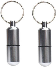 Narvie Pillendoos - Sleutelhanger -1+1 gratis- Reispillendoos - Waterbestendig  - 25x85mm - Zilver