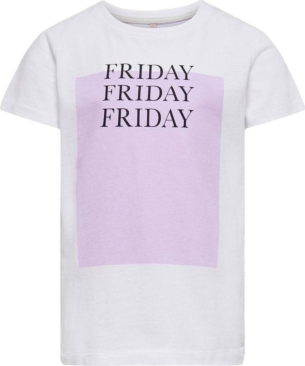 Kids Only t-shirt meisjes - paars - KONweekday - maat 122/128