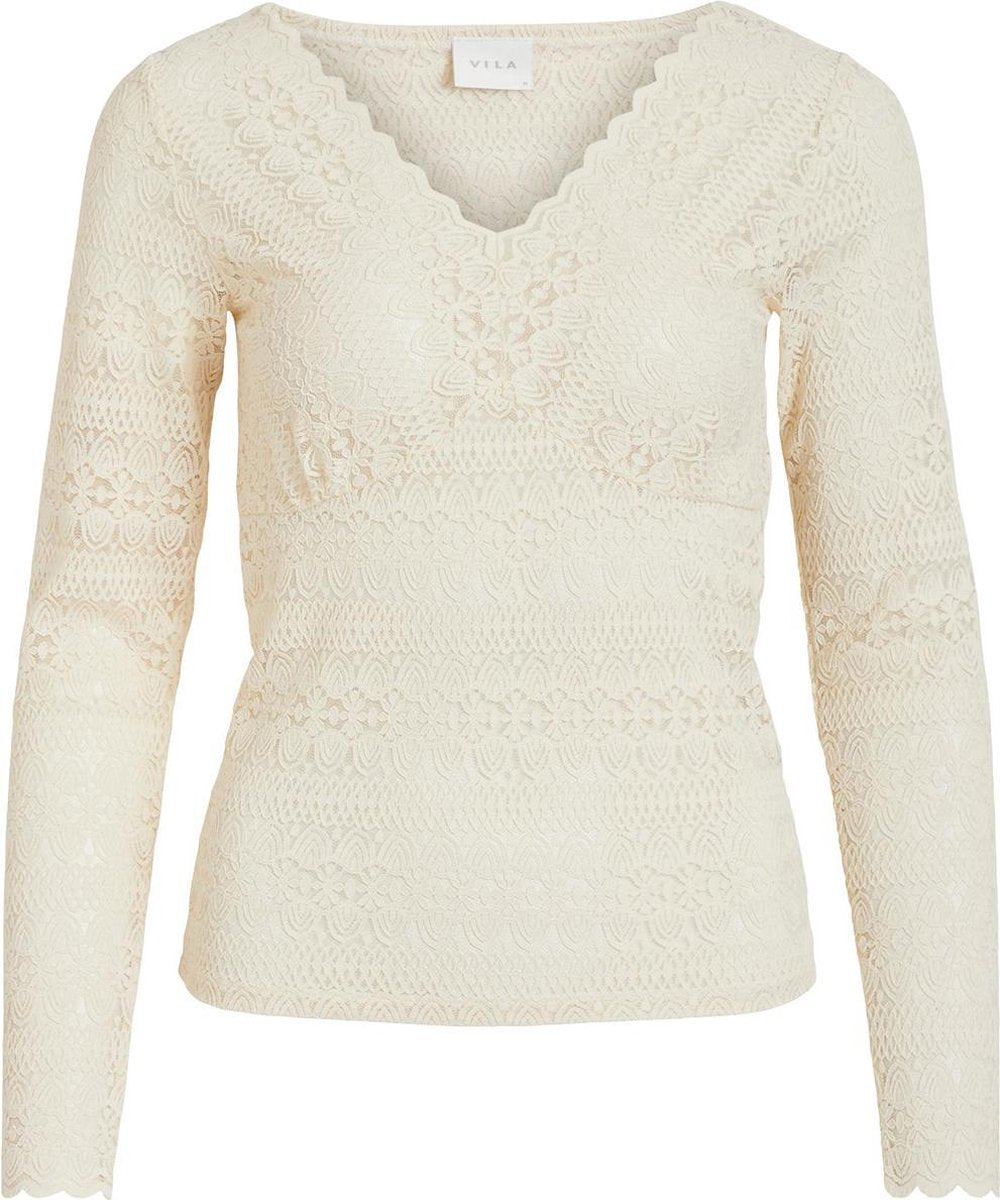 Vichikka V-neck L/s Lace Top/des/2 14072214 Birch