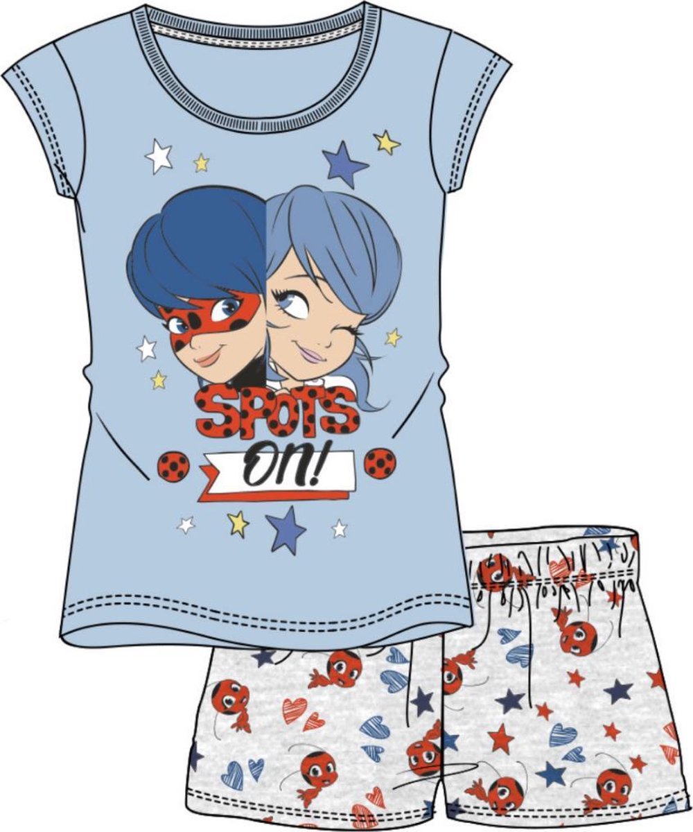 Miraculous ladybug - Pyjama - lichtblauw - grijs - maat 110 / 5 jaar