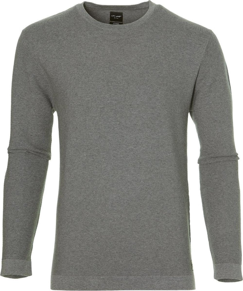 City Line By Nils Pullover - Slim Fit - Grijs - M