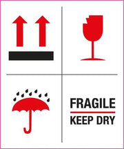 Breekbaar Keep Dry verhuisstickers. 20 stuks.