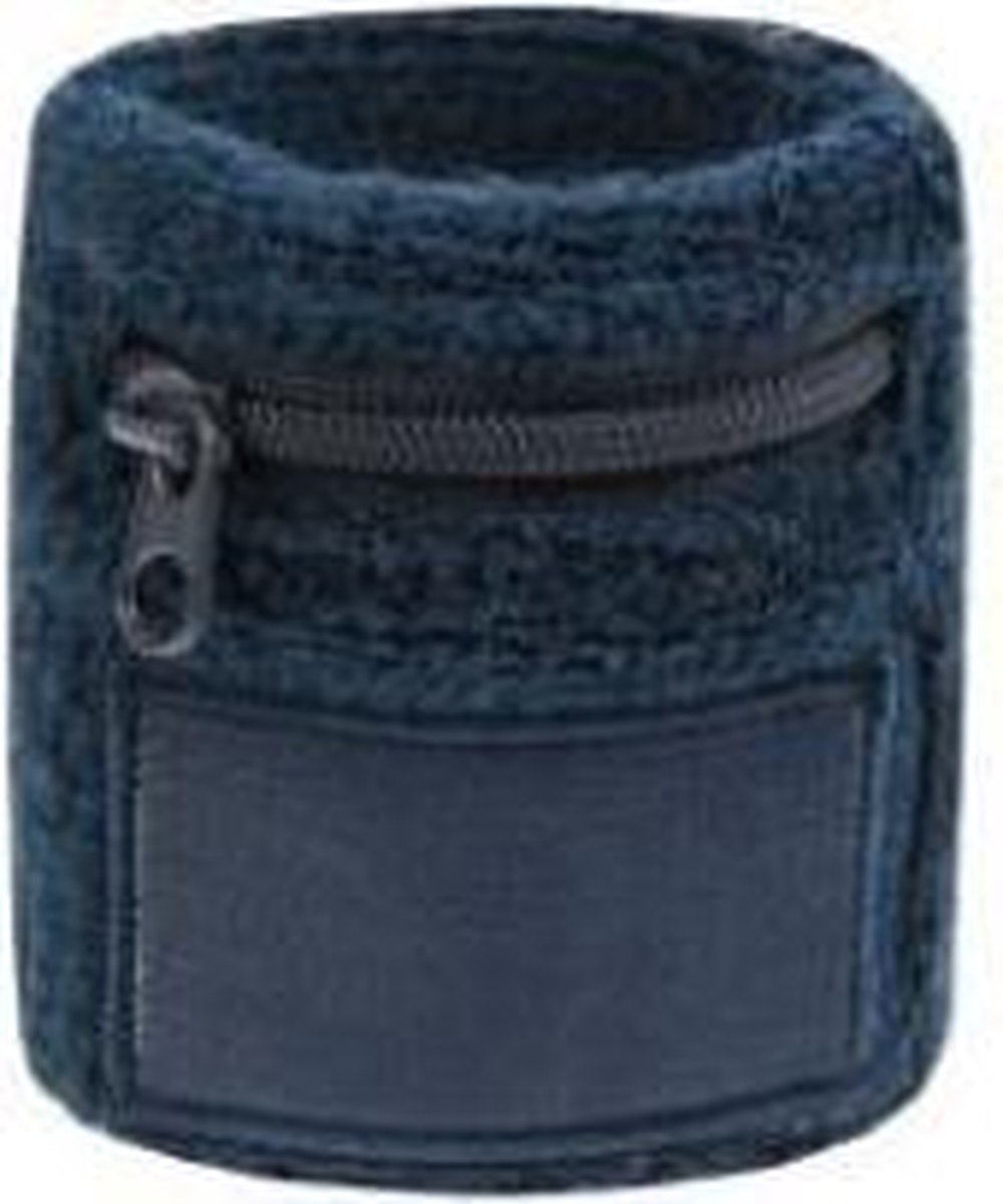 Navy zweetband met ritsje
