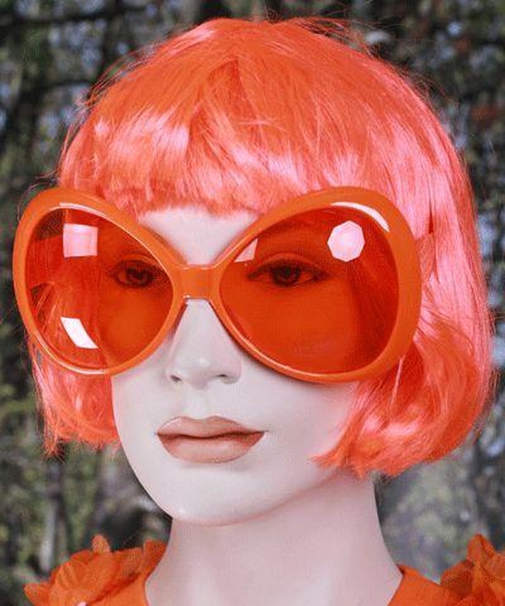 Oranje mega zonnebril voor dames - Oranje fans koningsdag artikelen