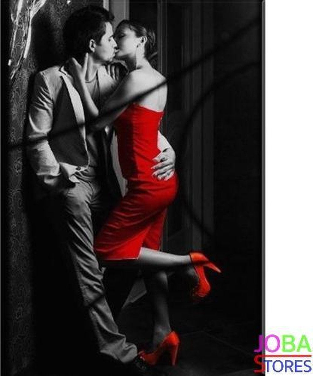 Diamond Painting "JobaStores®" Black/Red Couple - volledig - 30x40cm