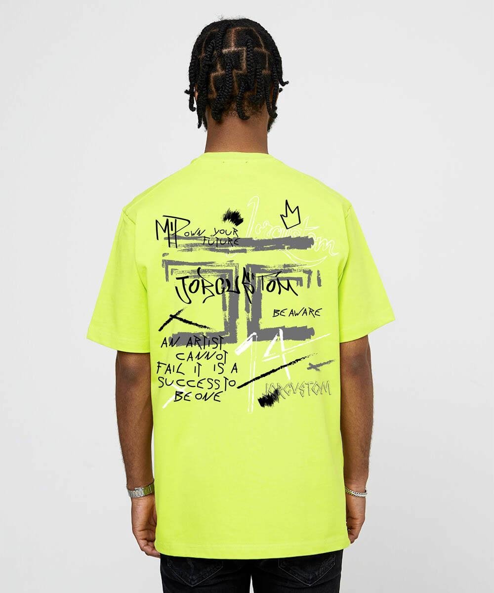 JORCUSTOM Artist Loose Fit T-Shirt - Lime - Volwassenen - Maat XS