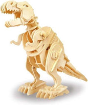 Robotime modelbouwpakket T-Rex dinosaurus hout - 225mm hoog x 315mm lang x 120mm breed - incl. motor en kan lopen en geluid maken