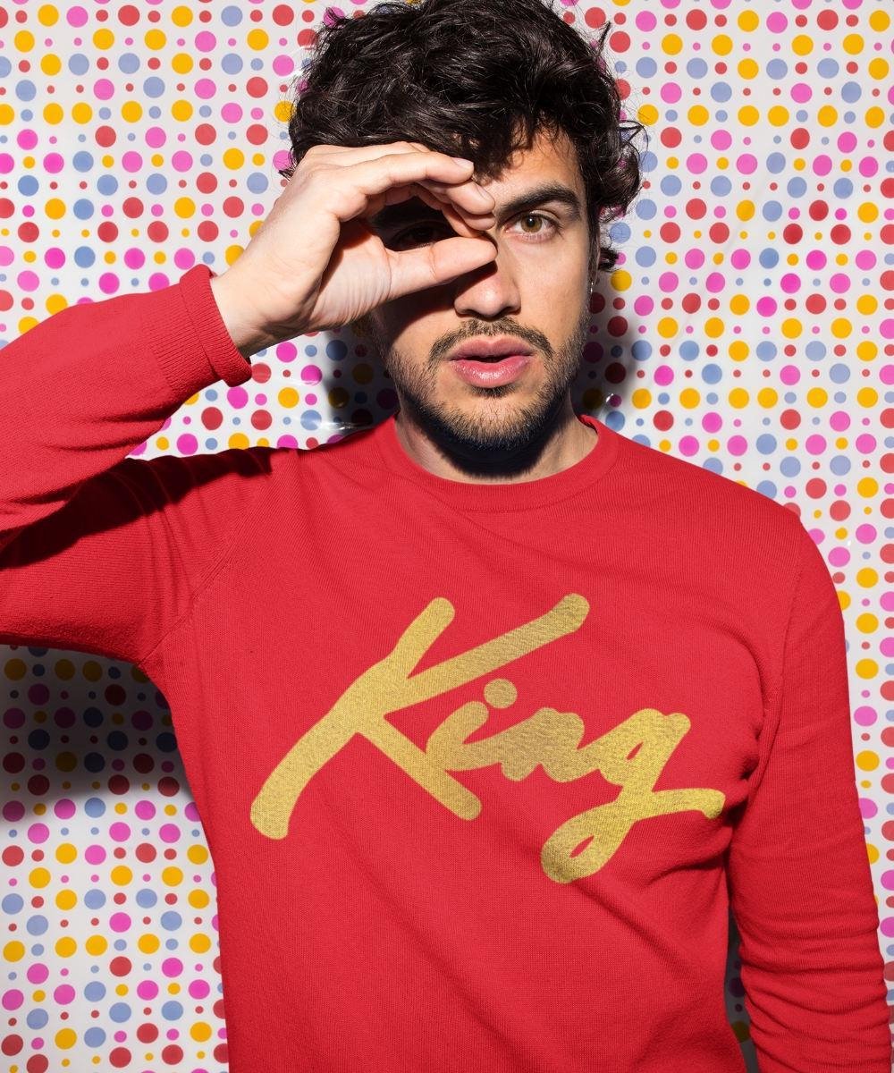 King & Queen Trui Premium Red Gold (King - Maat 3XL) | Matching outfits | Koppel truien