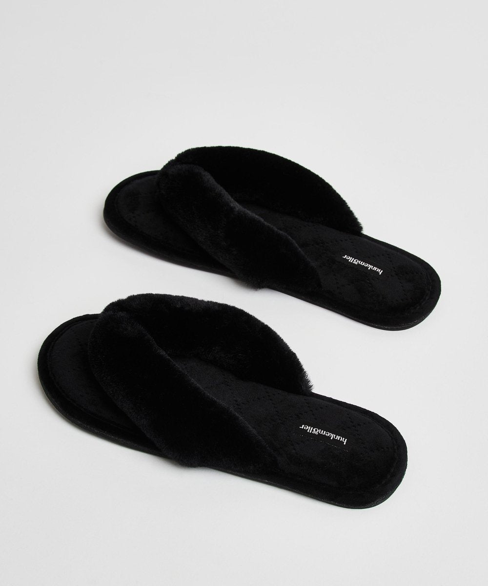 Hunkemöller Dames Slippers Velours fur - maat 40/41