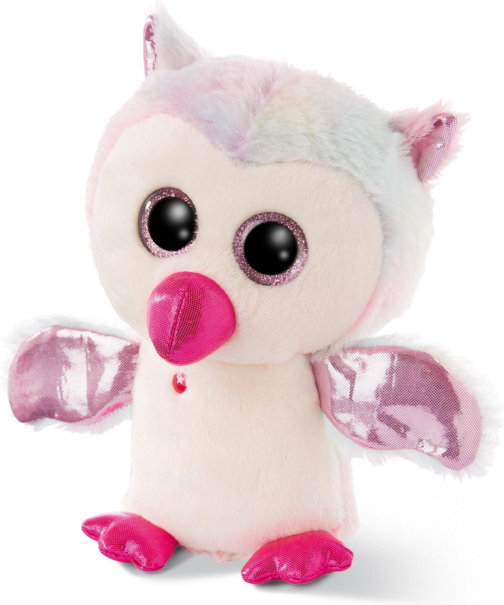 Nici Knuffel Glubschis Uil Junior 25 Cm Pluche Wit/roze