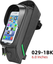 Baymate Fietstas Waterdicht Touchscreen Fietstas Top Voorbuis Frame MTB Racefietstas 6.5 Telefoonhoes Fietsaccessoires 029BK 5.8 inch