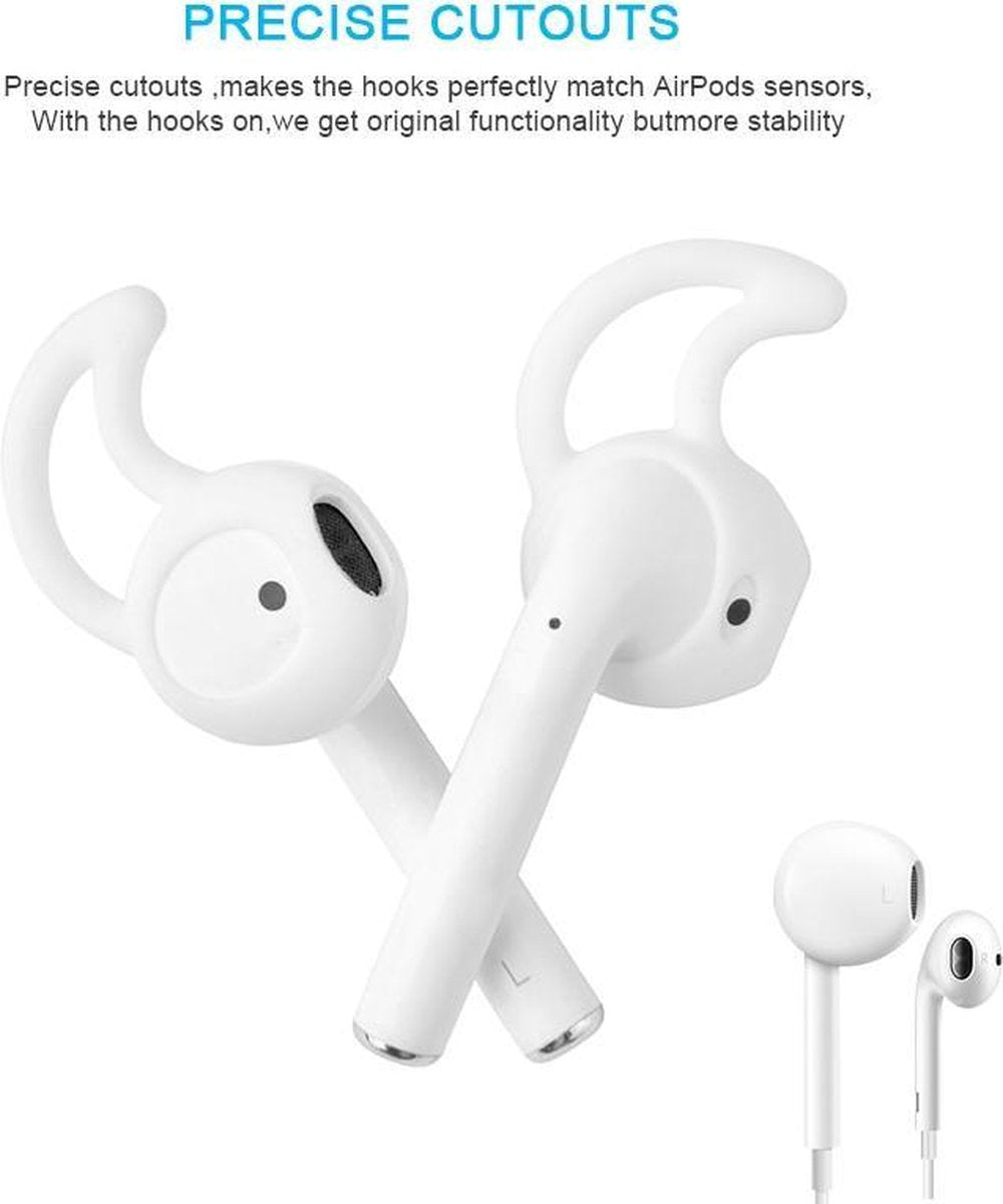 KELERINO. Anti-slip siliconen earhooks / earhoox / oorhaken voor Airpods 1 & 2 - Wit