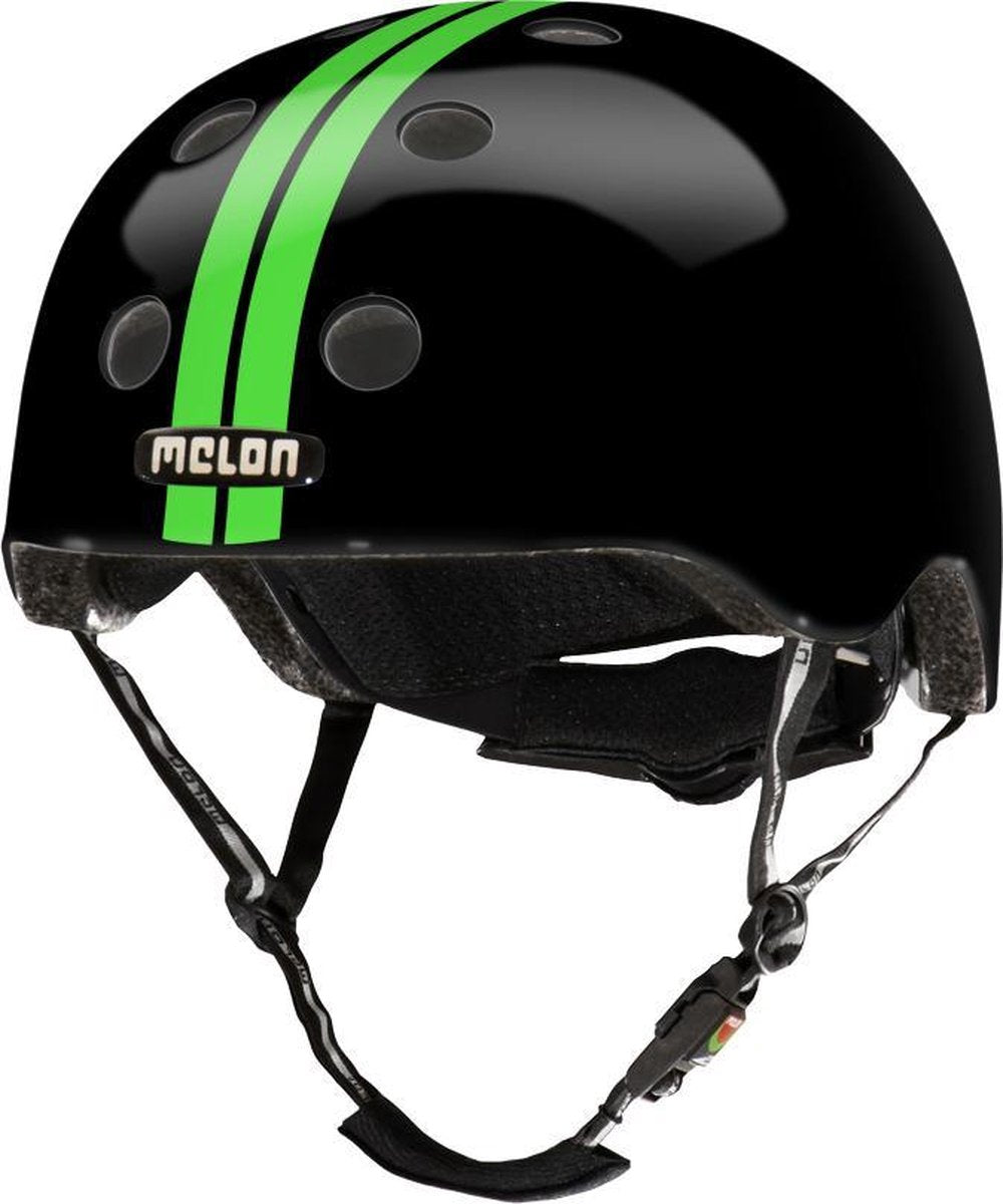 Melon Straight Green Black Fietshelm - Maat XL-2XL (58-63cm) - Groen/Zwart