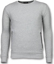 Enos Casual Crewneck - Buttons Trui - Grijs - Maat: XXL