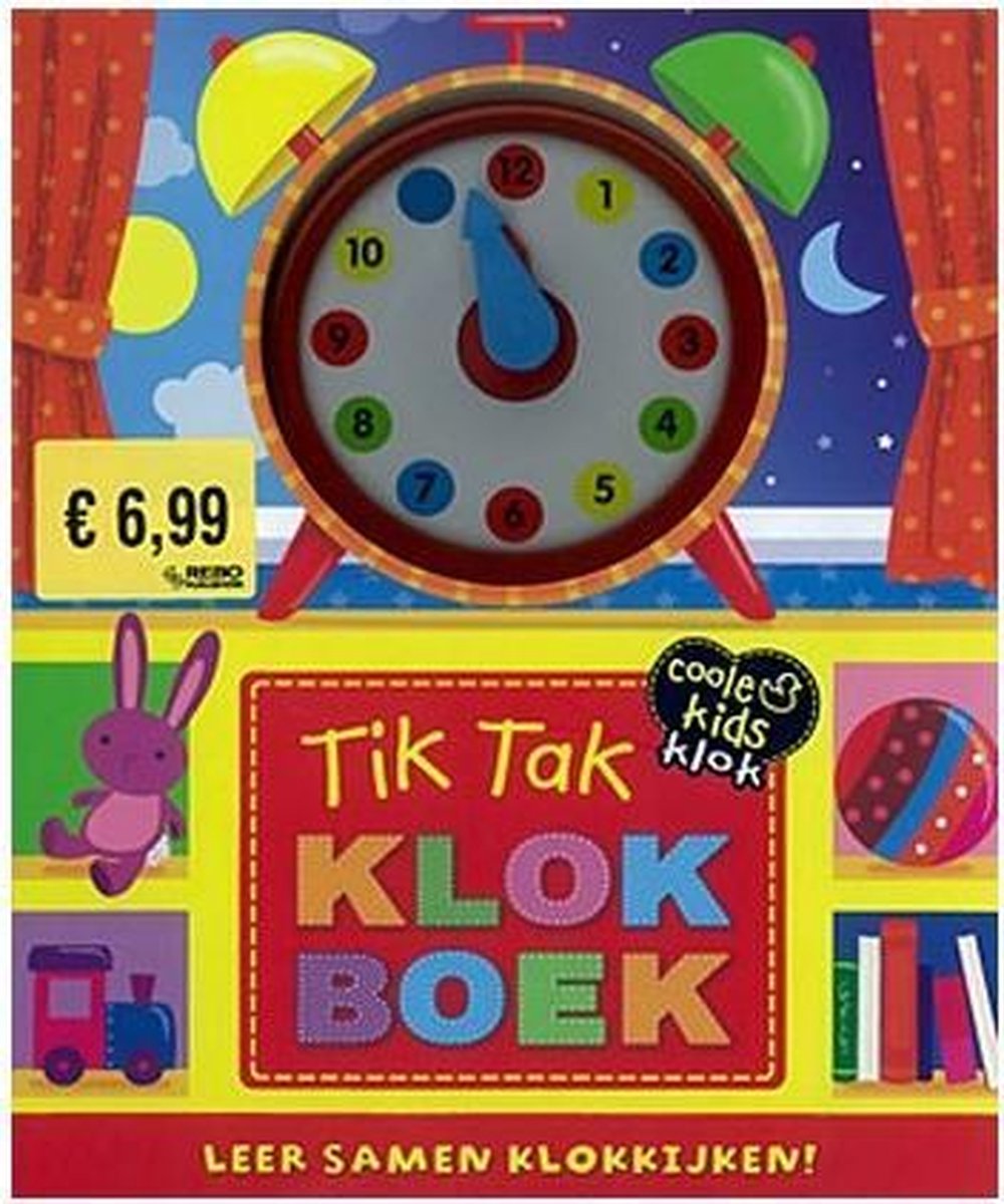 Kinderboeken Rebo Prentenboek - Tik tak klokboek (karton met klok). 3+
