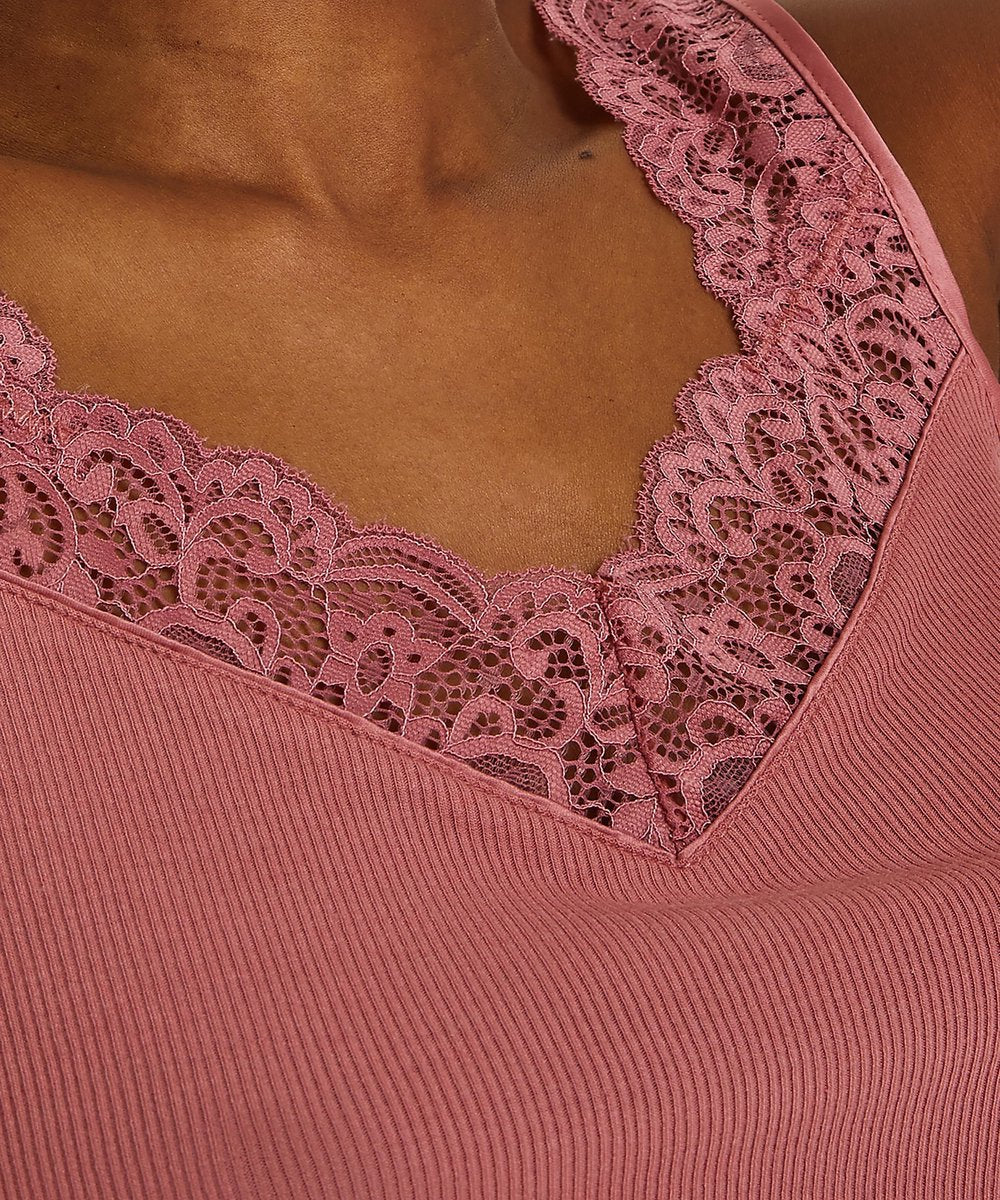 Hunkemöller Dames Singlet Rib Lace - maat M