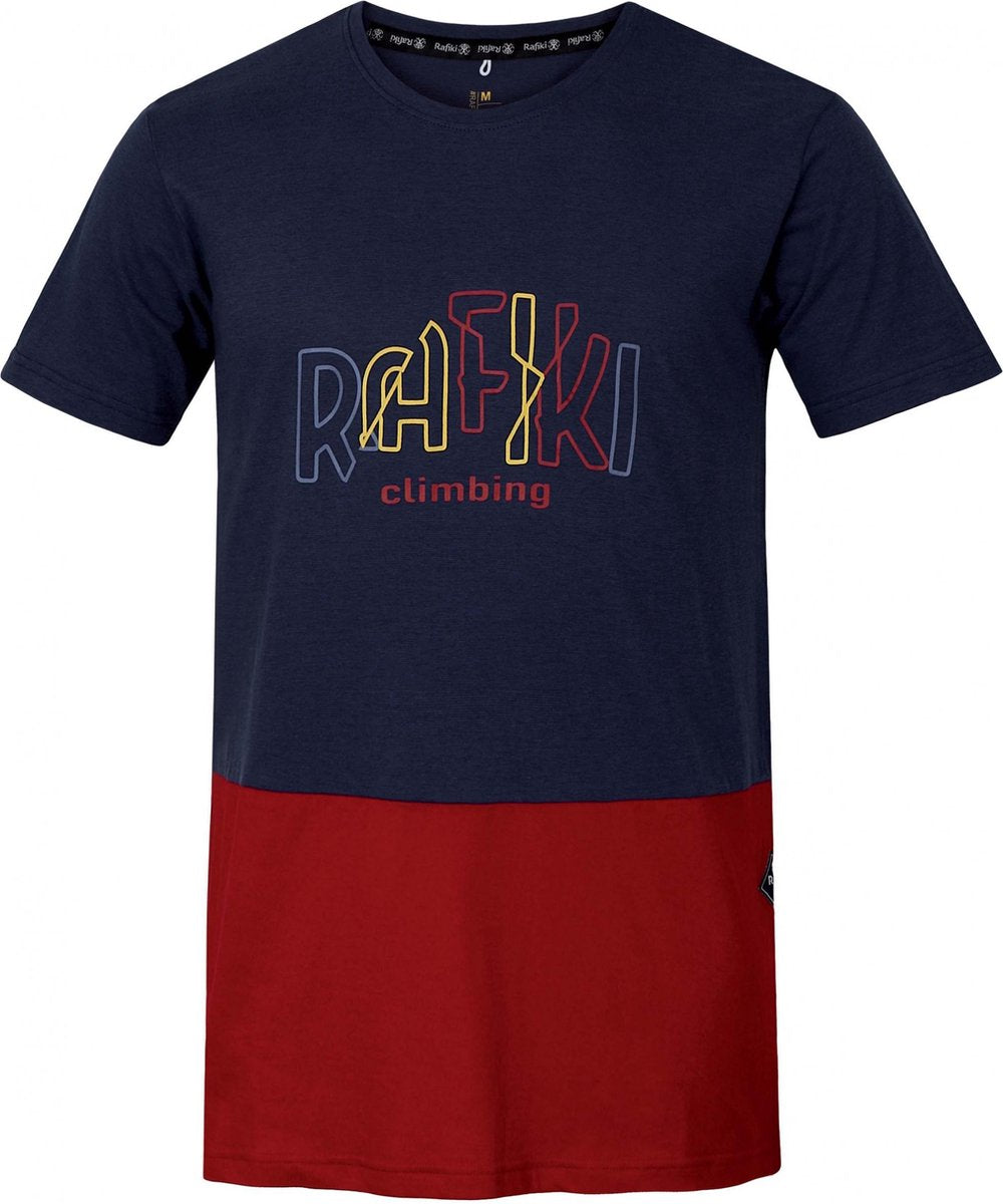 Rafiki T-shirt Rafiki Heren Modal/cotton Rood/blauw Maat L