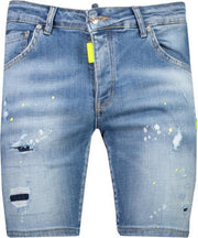My Brand Korte Broek Blauw Slank - Maat W31 - Heren - Lente/Zomer Collectie - Katoen;Elastaan