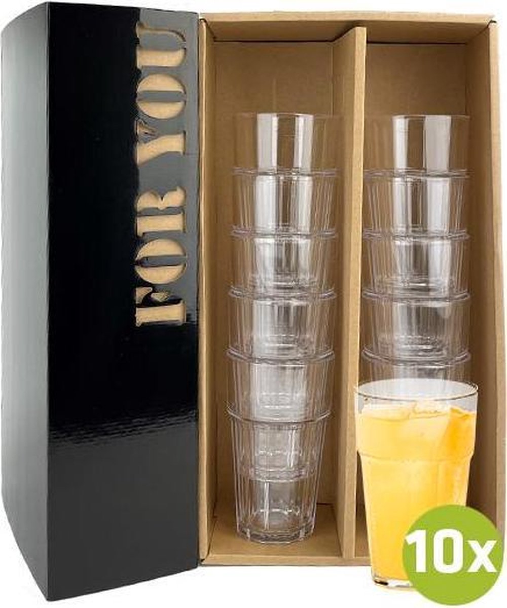 10x Multiglas Sir Fredo 30cl cadeauset | Onbreekbare kunststof / plastic drinkglazen