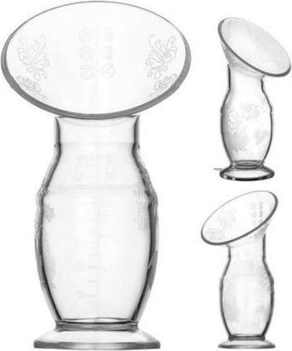 BYER Hoogwaardige Siliconen Borstkolf 120ML+ Stopper & Deksel - Handmatig Kolfapparaat 100%  BPA-Vrij