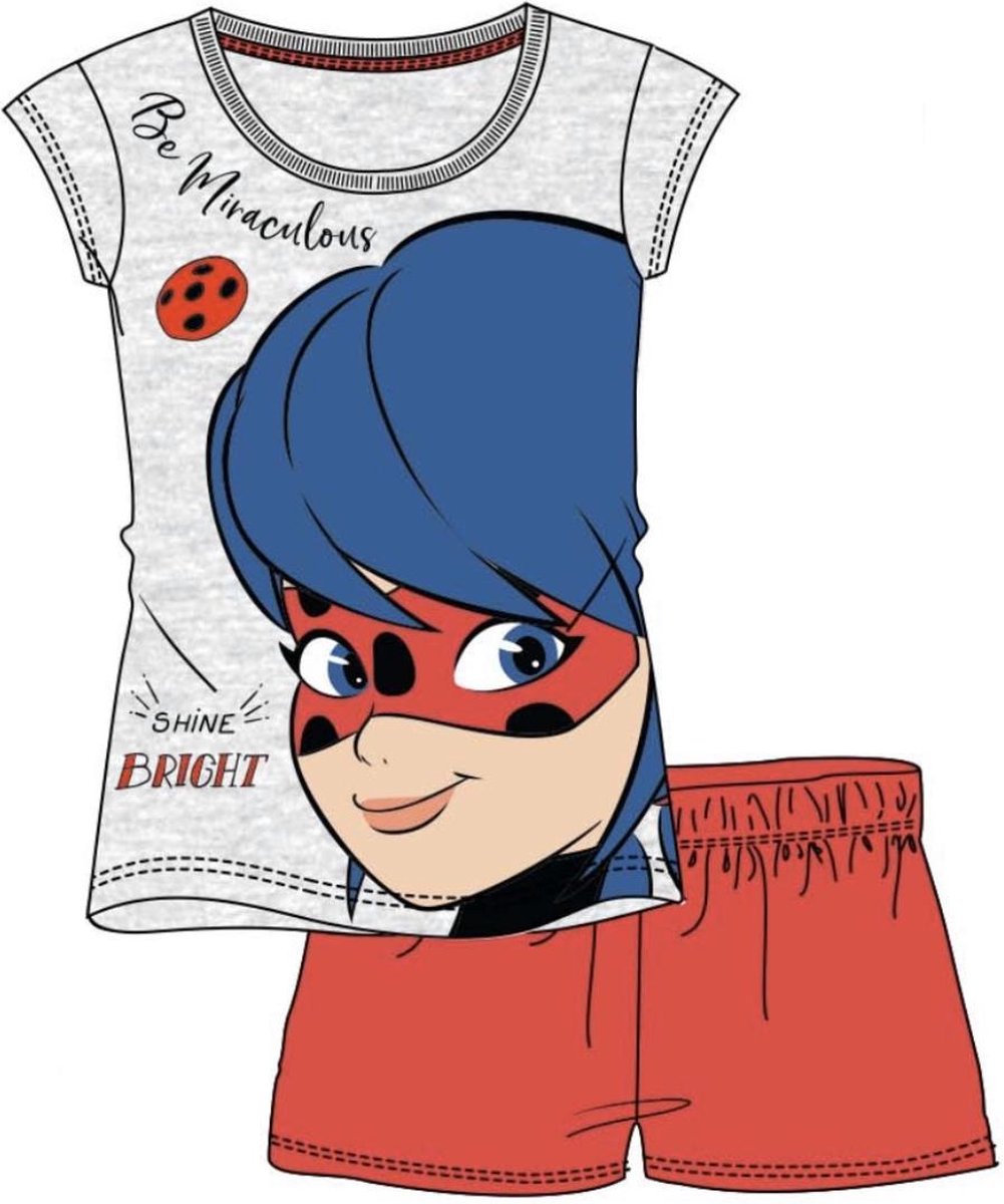 Miraculous ladybug - Pyjama - grijs - rood - maat 116 / 6 jaar