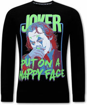 TONY BACKER Joker Print Heren Trui - Zwart - Maten: L