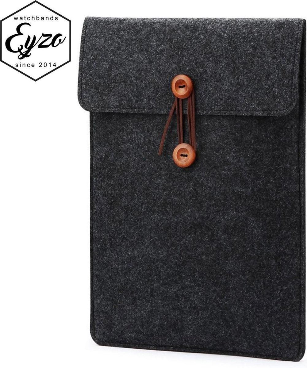 Vilten Soft Sleeve Voor de Apple Macbook Air (Retina) 11 Inch - 11.6" Laptop Case - Bescherming Cover Hoes - Zwart / Grijs