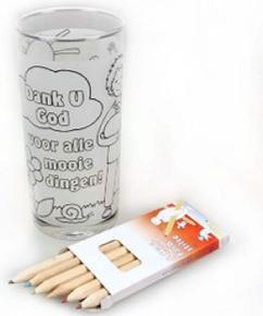 Drinkglas - Drinkglas met kleuren potloden - Glas - Glas - Glas - Elian