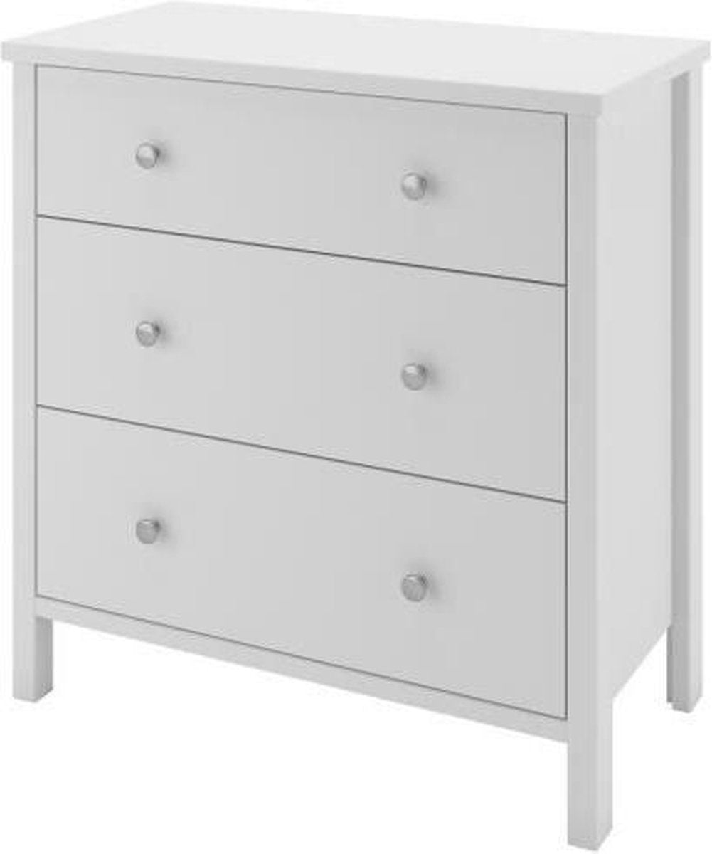 TROMSÖ ladekast met 3 lades - Wit gelakt MDF - L 80 x D 41 x H 84 cm