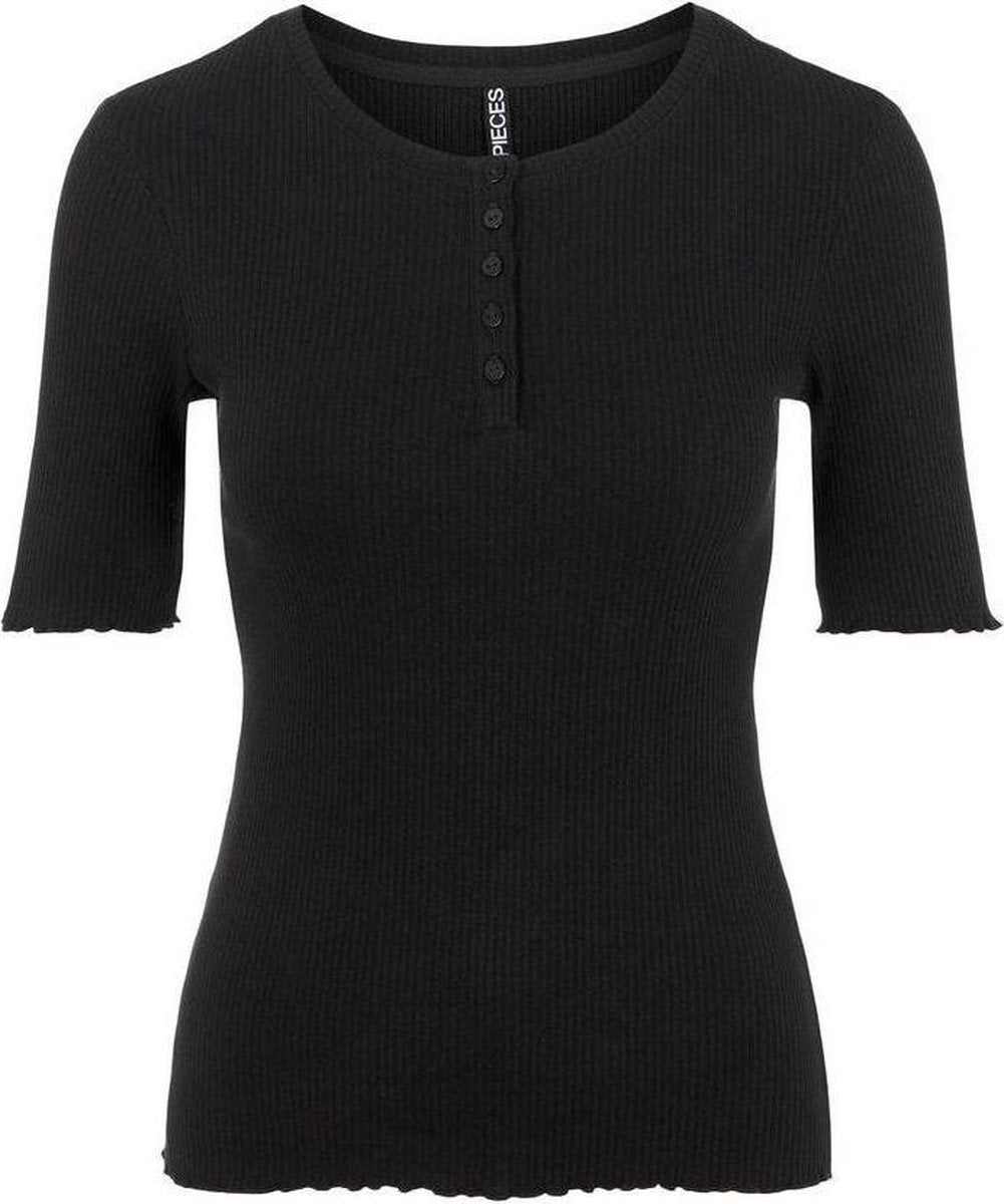 Pcluca Ss Half Placket Tee Bc 17112698 Black