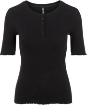 Pcluca Ss Half Placket Tee Bc 17112698 Black