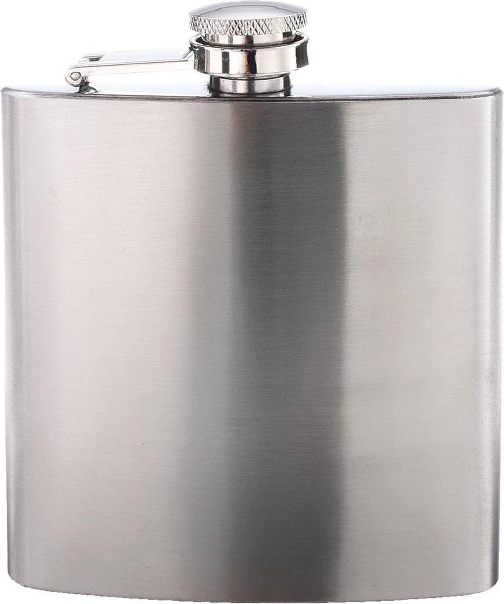 LOUZIR Premium RVS Heupfles met Schroefdop - 200 ml - 12x9cm