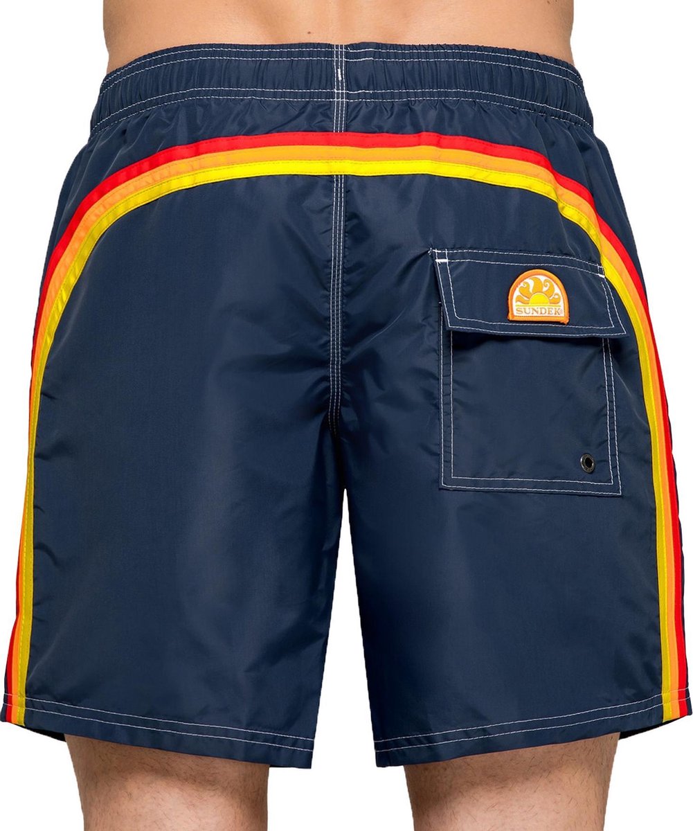 Sundek Elastic Waist 16" Zwembroek - Mannen - navy - geel - rood