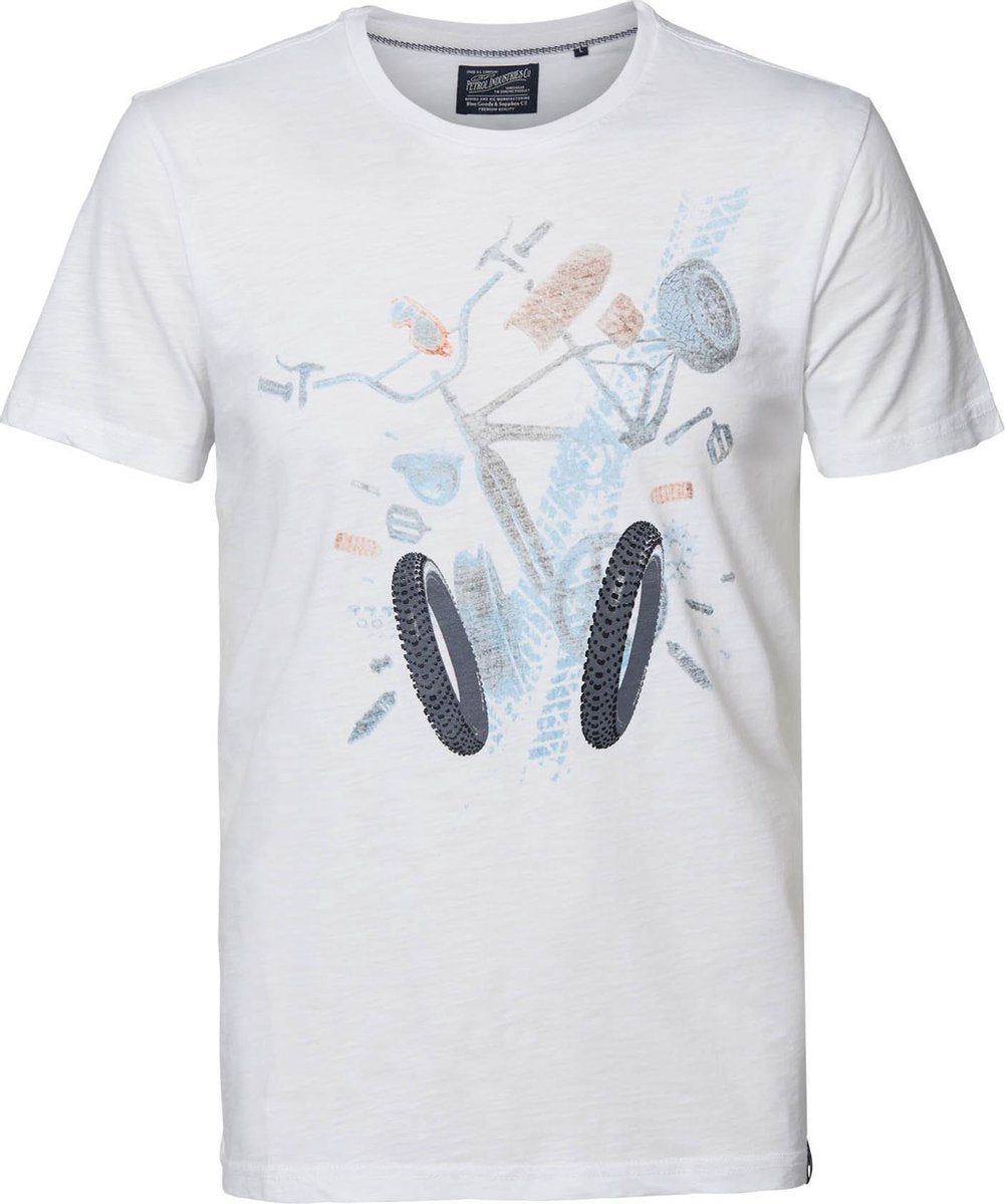 Petrol Industries - Heren Bike t-shirt - Wit - Maat XL
