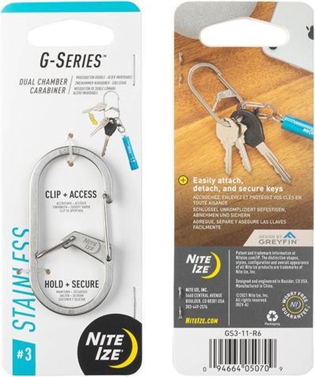Nite Ize - G-Series Dual Carabiner - #3 - Zilver