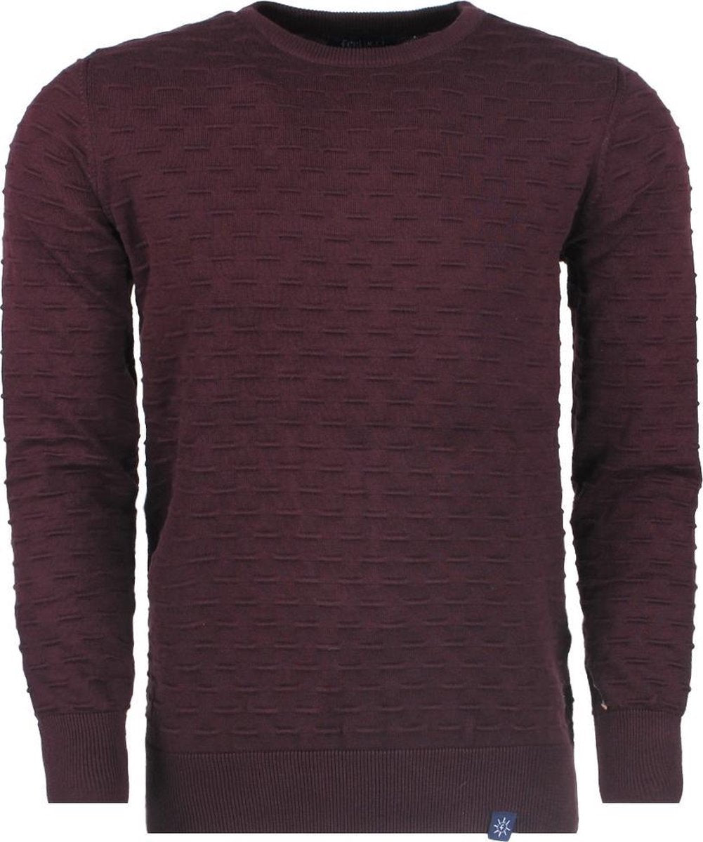 Ferlucci - Exclusieve Heren trui - 100% Katoen - Silvio - Bordo Rood
