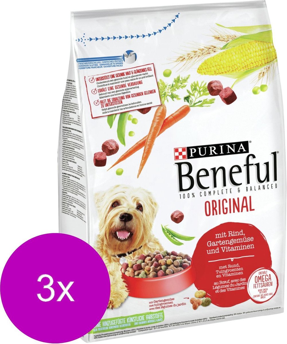 Beneful Original Groente&Rund - Hondenvoer - 3 x 3 kg