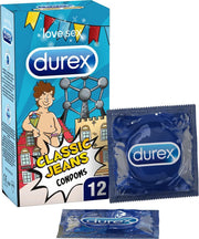 Durex Condooms Classic Jeans Belgische stijl - Condooms met extra glijmiddel - 12 stuks