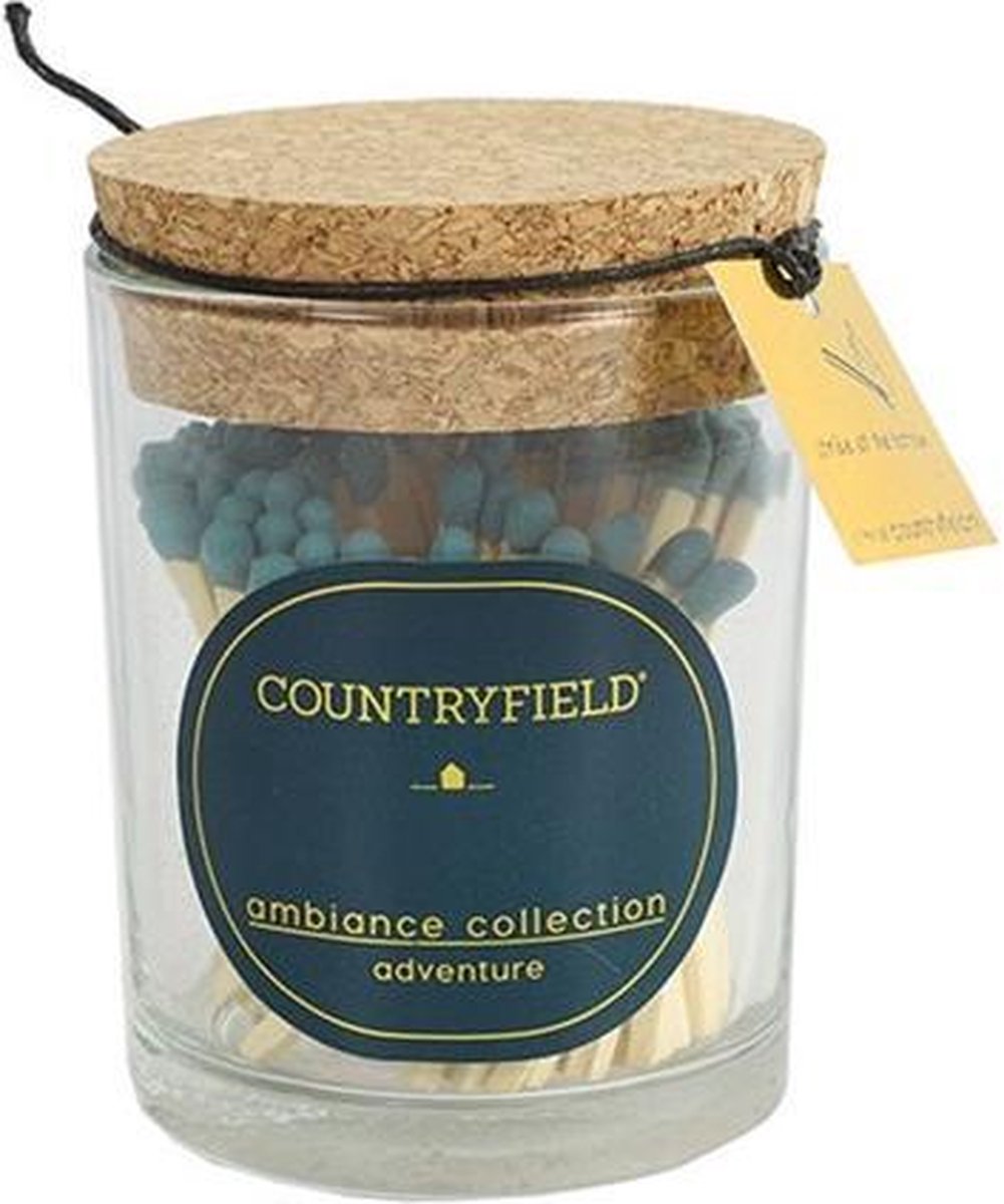 Countryfield Blauwe Lucifers in glas | Adventure | 7 x 7 x 9