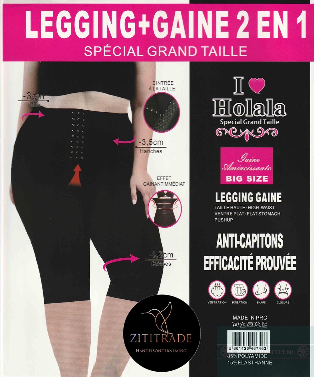 Shape ware - corrigerende legging - extra hoge taille band -  Corset - 3/4 Legging - 2XL/3XL